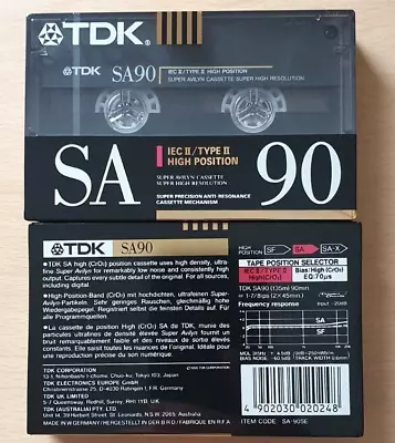 Kaufen MC, Cassette, Audio Leerkassette TDK SA 90, C90 Neu / Orig. Verpackt • 13€