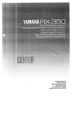 Kaufen Bedienungsanleitung-Operating Instructions Für Yamaha RX-350  • 9.50€