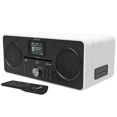 Kaufen DAB DAB+ Radio CD Alarm Bluetooth FM Lautsprecher Ladegerät AZATOM Trinity Weiß • 97.41€