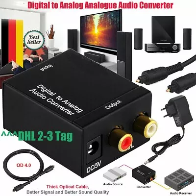 Kaufen NEU Digital Zu Analog Audio Konverter Wandler Optisch Toslink Koaxial Auf RCA • 14.99€