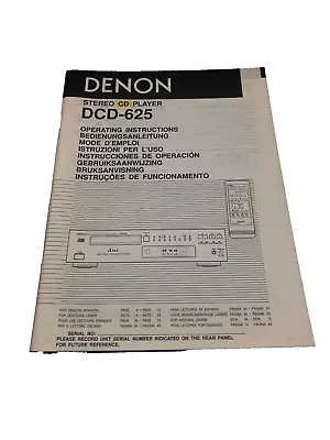 Kaufen Bedienungsanleitung Denon CD Player DCD-625 Operating Instructions • 10€