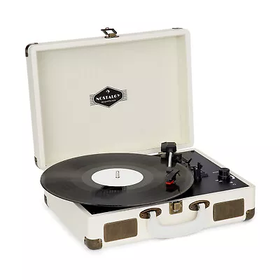 Kaufen Retro Schallplattenspieler Lautsprecher 33/45/78 Koffer Plattenspieler Creme • 64.99€