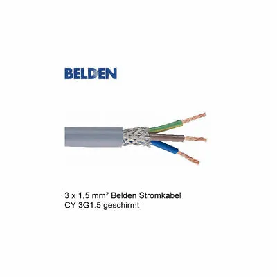 Kaufen 2 X 0,5 M Set Belden Stromkabel Netzkabel CY 3G1.5 Geschirmt • 2.99€