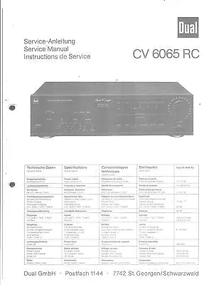 Kaufen Dual Service Manual Für CV 6065 RC  Copy • 9.40€