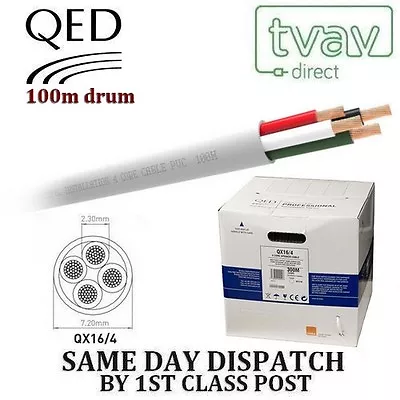 Kaufen QED QX16/4 4 Kern PVC/KUNSTSTOFF Flammfest Lautsprecher Kabel Weiß 100m • 179.17€