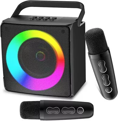 Kaufen Mini Kinder Karaoke Maschine Mit 2Kabellos Mikrofon Bluetooth Lautsprecher Party • 35.99€