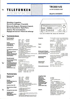 Kaufen Service Manual-Anleitung Für Telefunken TR 350  • 10€