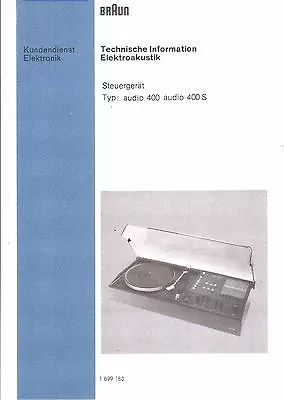Kaufen Braun Service Manual Für Audio 400 - 400 S  Copy Deutsch • 12.50€