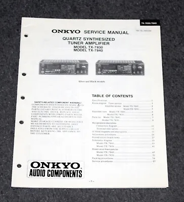 Kaufen Onkyo TX-7830 / TX-7840 - Original Service Manual / Reparaturanleitung • 7.95€