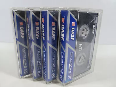 Kaufen 4x BASF Chrome Extra II 120 Audio-Kassetten IEC Typ II Cassette MC Löschlaschen • 10€