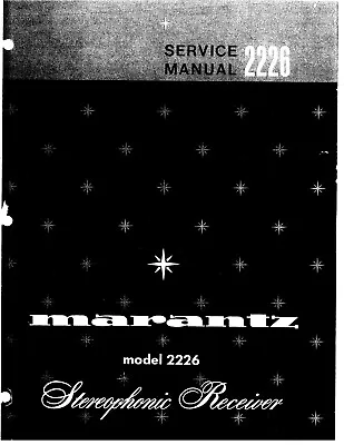 Kaufen Service Manual-Anleitung Für Marantz 2226  • 12.50€