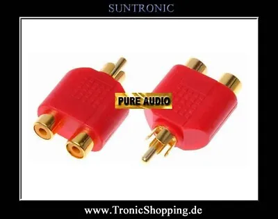 Kaufen 2 Audio Cinch Y Adapter Verteiler Splitter 2 Chinch Buchse Auf 1 RCA Stecker • 3.90€