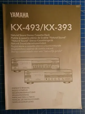 Kaufen YAMAHA KX-493 KX-393 Natural Sound Stereo Cassette Deck Owner's Manual H6531 • 9.95€
