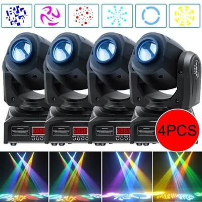 Kaufen 4X 80W LED DMX 8 GOBO RGBW Moving Head Bühnenlicht Lichteffekt Spot Party Disco • 270.12€