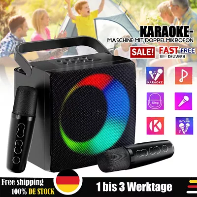 Kaufen RGB Karaoke Machine Anlage Mit 2 Mikrofonen Tragbares Bluetooth KTV Lautsprecher • 35.99€