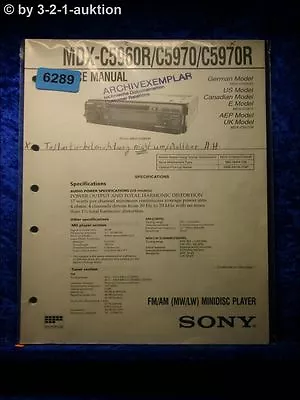 Kaufen Sony Service Manual MDX C5960R /C5970 /C5970R Mini Disc Player  (#6289) • 15.99€