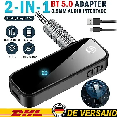 Kaufen Bluetooth 2-in-1 5.0 Empfänger USB Kabellos Aux Audio Transmitter KFZ Adapter DE • 11.99€