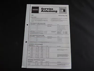 Kaufen Original Service Manual Grundig Prima Boy 100 • 10.90€