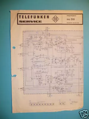 Kaufen Stromlaufplan/Schema Telefunken MC 510 Recorder ORIGINA • 7.10€