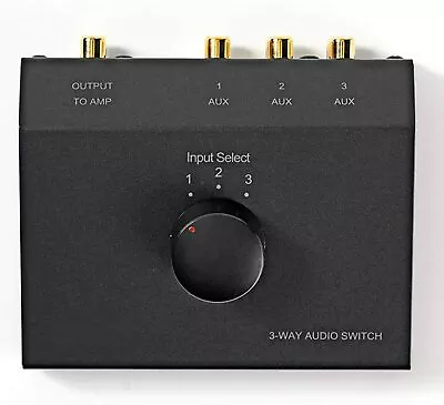Kaufen 3-fach Stereo Eingangsschalter Cinch Chinch RCA Switch Weiche Umschalter Input • 39.99€