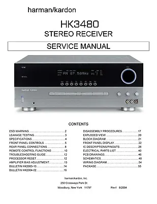 Kaufen Service Manual-Anleitung Für Harman Kardon HK 3480  • 15€