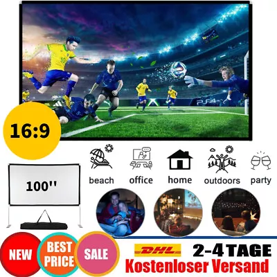 Kaufen 100'' Zoll Projektionswand 4K HD 16:9 Heimkino Theater Faltbar Mit Ständer • 28.89€