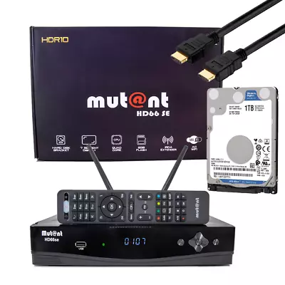 Kaufen Mutant HD66 SE UHD 2160p E2 Linux Receiver Mit 2x Sat DVB-S2X Tuner, PVR + 1TB • 194.90€