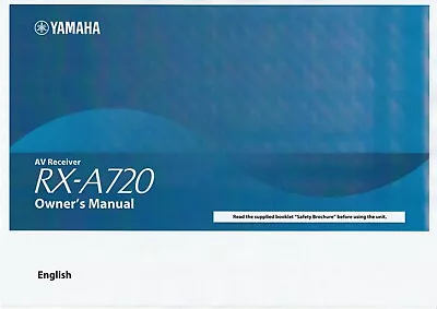 Kaufen Bedienungsanleitung-Operating Instructions Für Yamaha RX-A720  • 16€