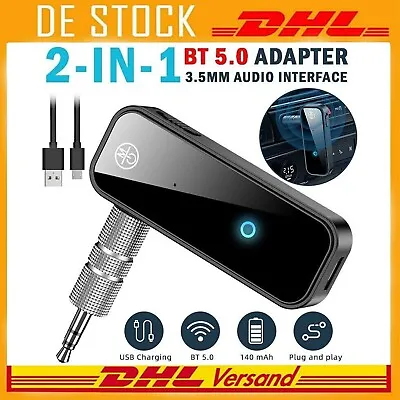 Kaufen ~Bluetooth Audio Receiver KFZ Adapter AUX Kabel Auto 3.5mm Klinke USB Empfänger~ • 11.99€