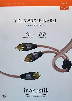 Kaufen Inakustik Star Y-Subwooferkabel 7,5 M Vergoldet, UVP 32,99 € • 22.99€