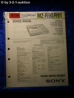 Kaufen Sony Service Manual MZ R90 /R91 Mini Disc Recorder  (#4339) • 11.99€