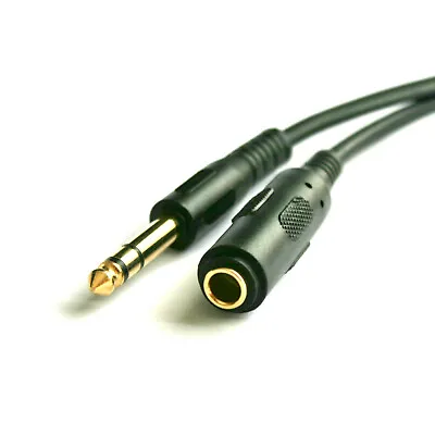 Kaufen 2m Audio-Kabel 6,3mm Klinke-Verlängerung St/Bu Kopfhörer-Verlängerungskabel Gold • 6.79€