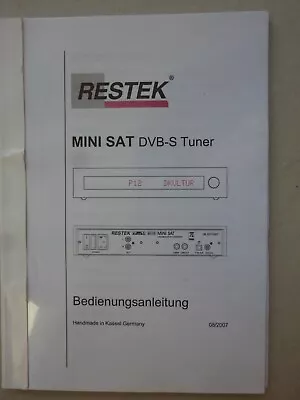 Kaufen RESTEK Mini Sat DVB-S Tuner Bedienungsanleitung, Deutsch, 33 Seiten • 7€