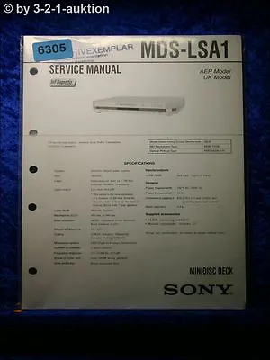 Kaufen Sony Service Manual MDS LSA1 Mini Disc Deck (#6305) • 15.99€