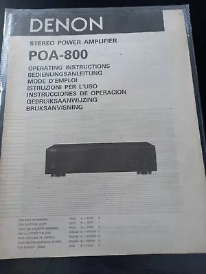 Kaufen Istruzioni / Manuale Originale Denon Poa-800 Amplificatore • 19.90€