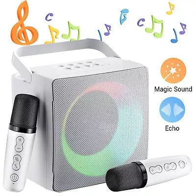 Kaufen Karaoke Maschine Mit Mikrofonen,LED Karaoke Lautsprecher Multi Stimmeffekten • 30.90€