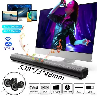 Kaufen Bluetooth 5.0 Lautsprecher TV Heimkino Soundbar FM RGB HiFi Stereo Soundbox TF • 37.69€