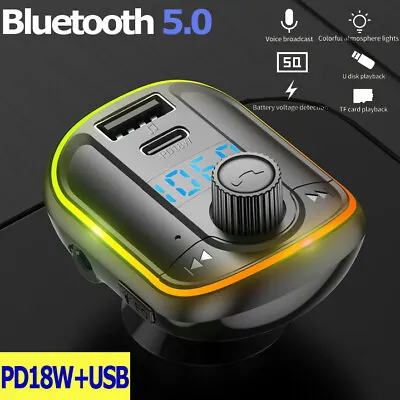Kaufen Bluetooth FM Transmitter Auto Radio MP3 PD Type C USB Ladegerät Freisprechanlage • 9.99€