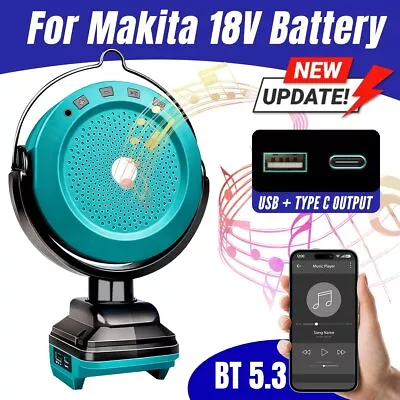 Kaufen Tragbarer Blue-tooth Lautsprecher Soundbox Mit USB/Typ C Für Makita 18V Akku RF • 48.78€