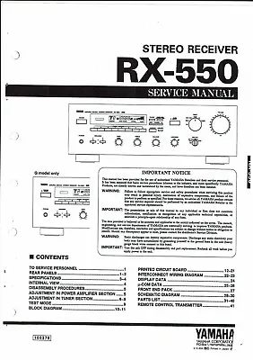 Kaufen Yamaha Service Manual  Für RX- 550  Copy • 11.50€