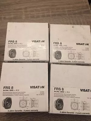 Kaufen 4 Stück Visaton FRS 8 8 Cm 3,3“ Hifi Breitbandlautsprecher 4 Ohm Nr 2003 Neu • 38€