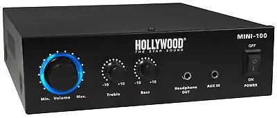 Kaufen 100W HiFi Verstärker HOLLYWOOD  Mini-100  Amplifier Audio Stereo Cinch AUX DJ PA • 31.99€