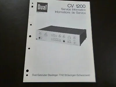 Kaufen Original Service Manual Schaltplan  Dual CV 1200 • 11.90€