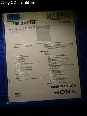 Kaufen Sony Service Manual MZ EP11 Mini Disc Player (#4979) • 11.99€