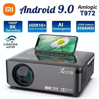 Kaufen 8K HD Projektor 12000Lms LED 5G DUAL WIFI Bluetooth Android Kino Heim • 220.92€