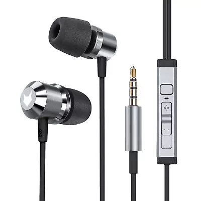 Kaufen In-Ear Kopfhörer Headset Magnet Sport Design Memory Foam Ohrhörer Mikrofon Grau • 8.49€