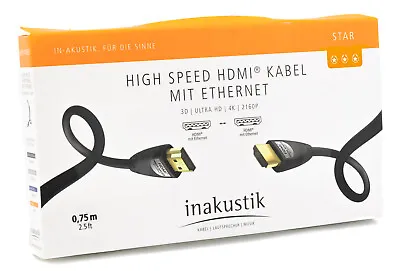 Kaufen Inakustik Star High Speed HDMI Kabel Ethernet Full Ultra HD 4K 2160p 0,75m 218 • 8.95€