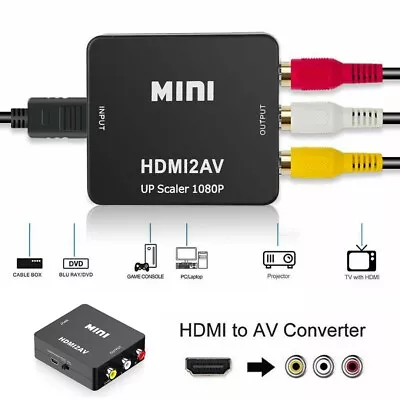 Kaufen 1080P HDMI Zu AV CVBS 3RCA Konverter HDMI Auf Cinch Adapter HDMI AV Converter - • 7.02€