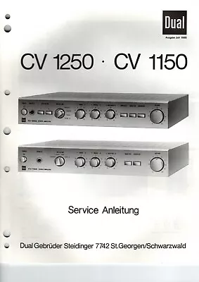 Kaufen DUAL Verstärker CV 1250 / 1150 Service Manual • 10€