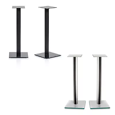 Kaufen NorStone 1 Paar Lautsprecherständer EPUR, 60cm, Stands, Schwarzglas, Silber • 139€